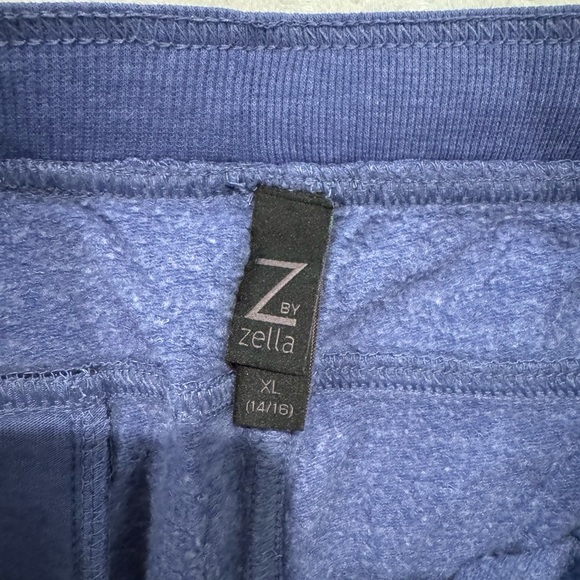 Zella Blue Track Pants with Elastic Waistband joggers back zip pocket - Picture 6 of 7